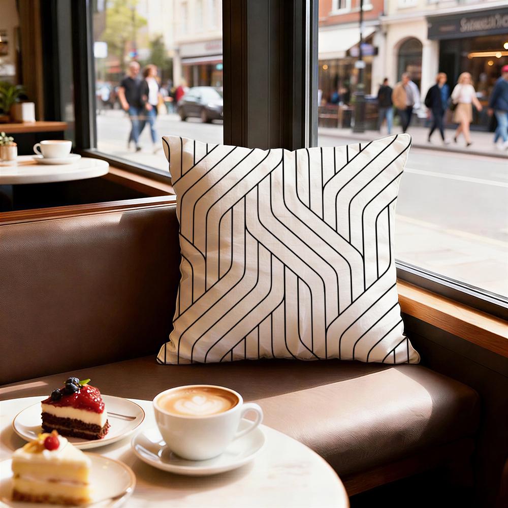 Geometric Patterns Cushion Cover Set of  Decorative Short Plush Pillow Covers for Sofa Soft  Cushion Case X Cm