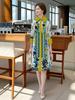 Spring 2026 Retro-Print Dress & Cardigan Set - Age-Reducing, Loose Fit, Plus Size Skirt