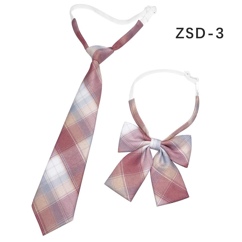 Unisex JK Collar Plaid Bowknot Flower Set - Polyester Cotton Student Uniform Accessory