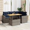 VidaXL Garden Lounge Set 5 Pcs with Grey Cushions Wicker, Outdoor Sofa Set, Corner Sofa Set 3327036
