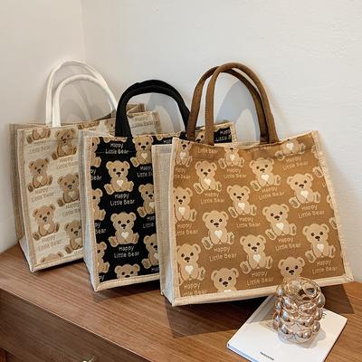 Large Capacity Canvas Tote Bag Women Korean Version Ins Student Commuting Shoulder Bag Fashionable Handheld Mommy Bag
