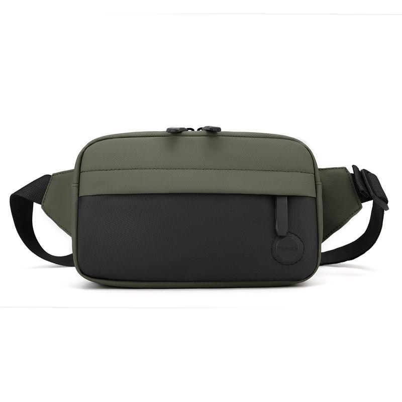 Men's diagonal span chest bag contrasting color shoulder bag outdoor leisure high-end fanny pack men's trendy brand