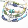 Simple Accessories 3 Leaves Compass Starfish Braided Bracelet Set