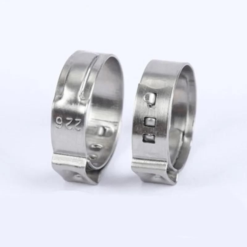 10 Stück-100 Stück Schlauchschellen Einohr Stufenlos 5,3-60mm 304 Edelstahl Schlauchschellen Cinch-Schellenringe zum Abdichten von Arten von Schläuchen