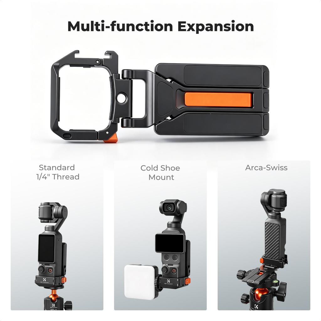 K&F CONCEPT Expansion Accessories for DJI Osmo Pocket 4/Pocket 3 Camera Screen Protector/Light/Case/Cage/Bag/Mount/Box Optional