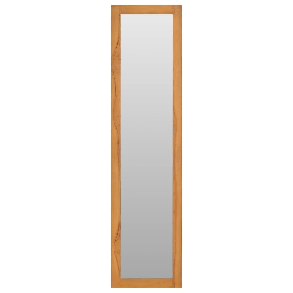 Wall Mirror with Shelves 30*30*120 cm Solid Teak Wood