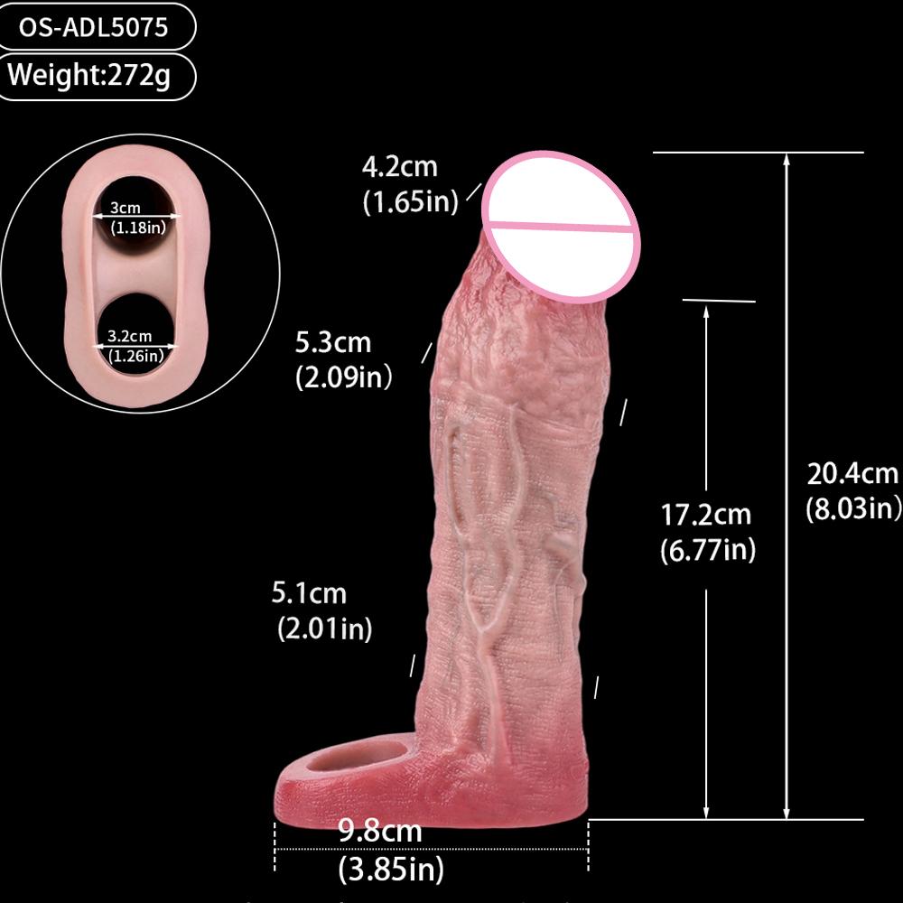 SXXY Multi-Types Skin Touch Hollow Dildo Silicone Male Dick Extender Realistic Delay Ejaculation Sex Toys For Men 18+ Couple Sex