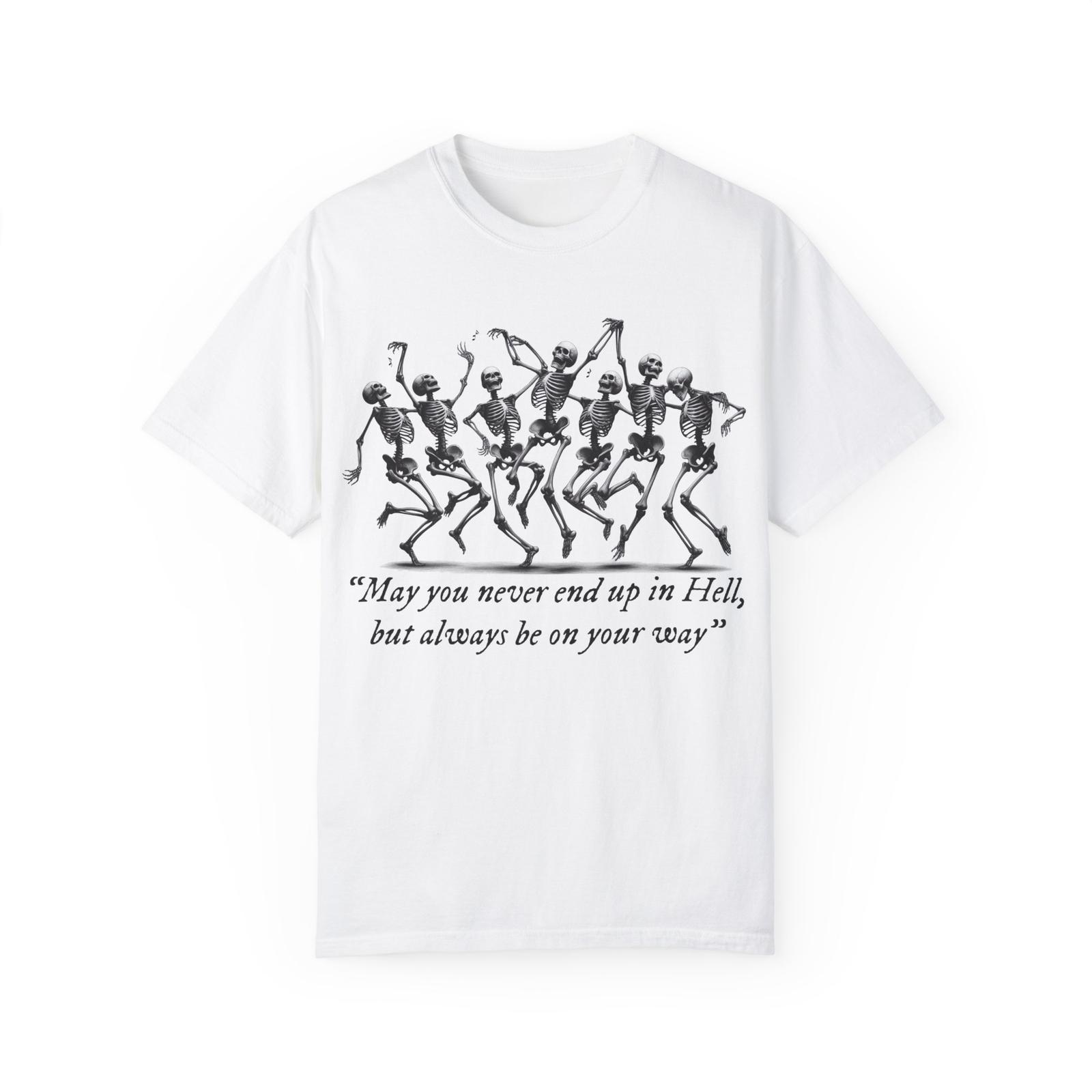 May You Never End Up in Hell 2 Witchy Skeletons Halloween T-shirt S разноцветный