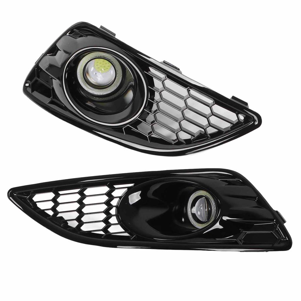 2 Pezzi Griglia Paraurti Lampada Nebbia Nero Lucido Luci Nebbiogeni Accessori Auto Sostituzione per Fiesta 2013‑2018