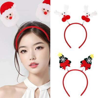 Mistletoe Headband for Christmas Antlers Headwear Hair Hoop for Christmas Headpiece Party Supplies