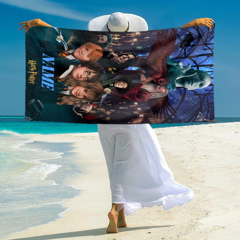 Personalized Green Serpent Magic Beach Towel Microfiber Beach Towel Thin Absorbent for Beach Swimming Yoga Bath Sports. 0910323