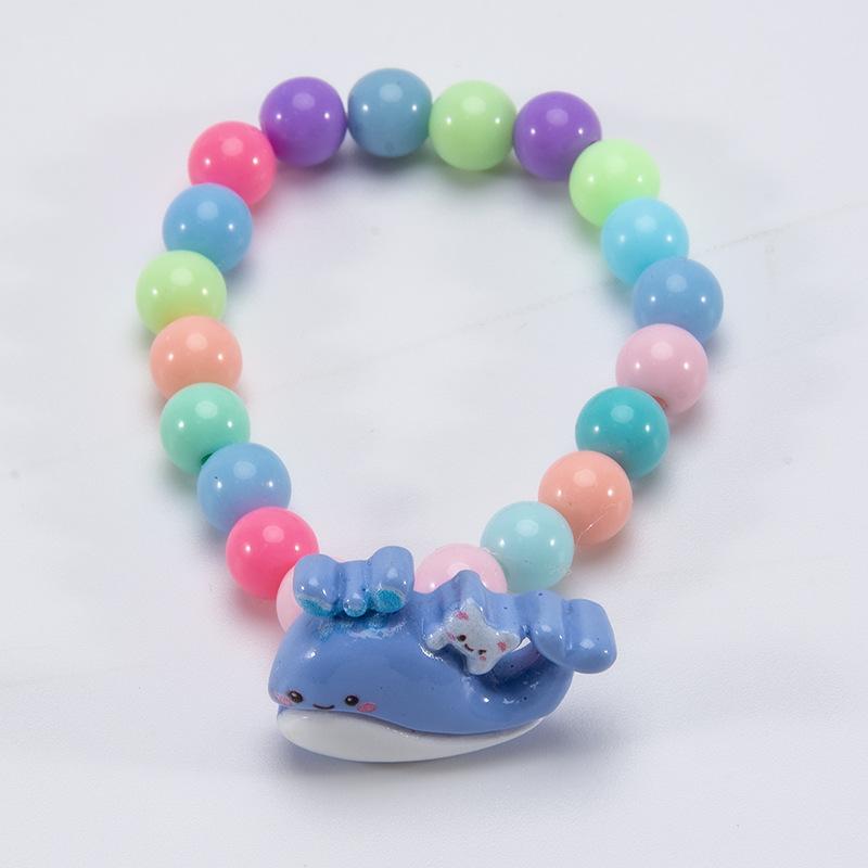 Trendy Cartoon Beaded Bracelet Lovely Princess Style Handmade Wristband Gift for Girls