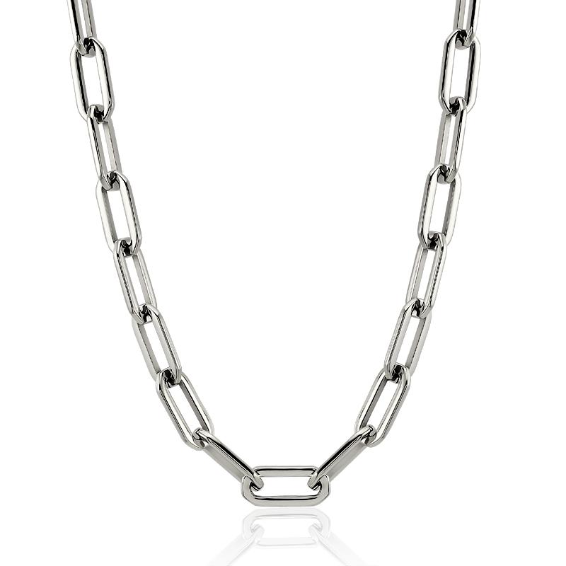 Fashion Shiny Stainless Steel Punk Link Chain Necklace Choker Unisex Screw Lock Clasp Handmade DIY Jewelry Accessory