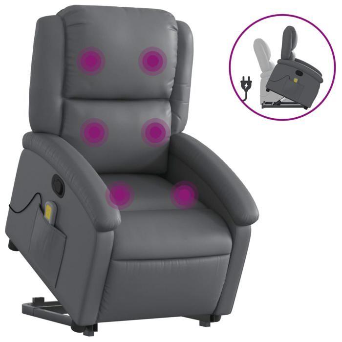 VidaXL Reclining Massage Armchair, Relaxation Chair with Adjustable Backrest and Footrest, Salon Seat, Modern, 3204236