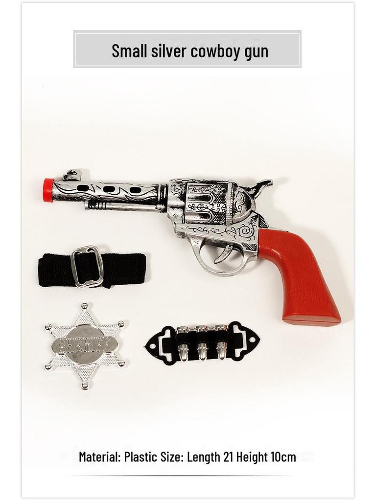 Children's Western Cowboy Costume: Silver & Gold Toy Gun Set