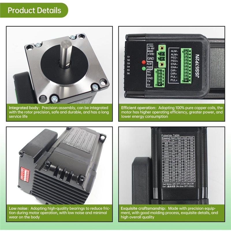 A25F-Nema23 Integrated Hybrid Servo Motor JSS57P 2N Closed Loop Stepper With Communication Precise Positioning For CNC