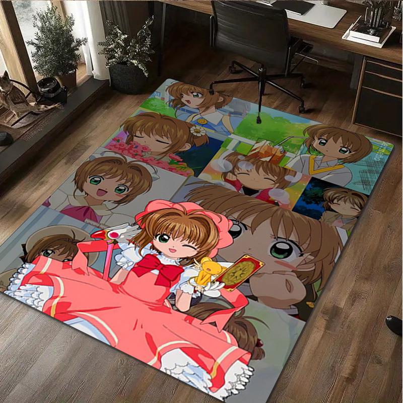 Anime Characters Sakura Kinomoto Carpet Carpet Office Decorative Carpet For Living Room Bedroom Door Mat Floor Rug Computer Chair Area Rug