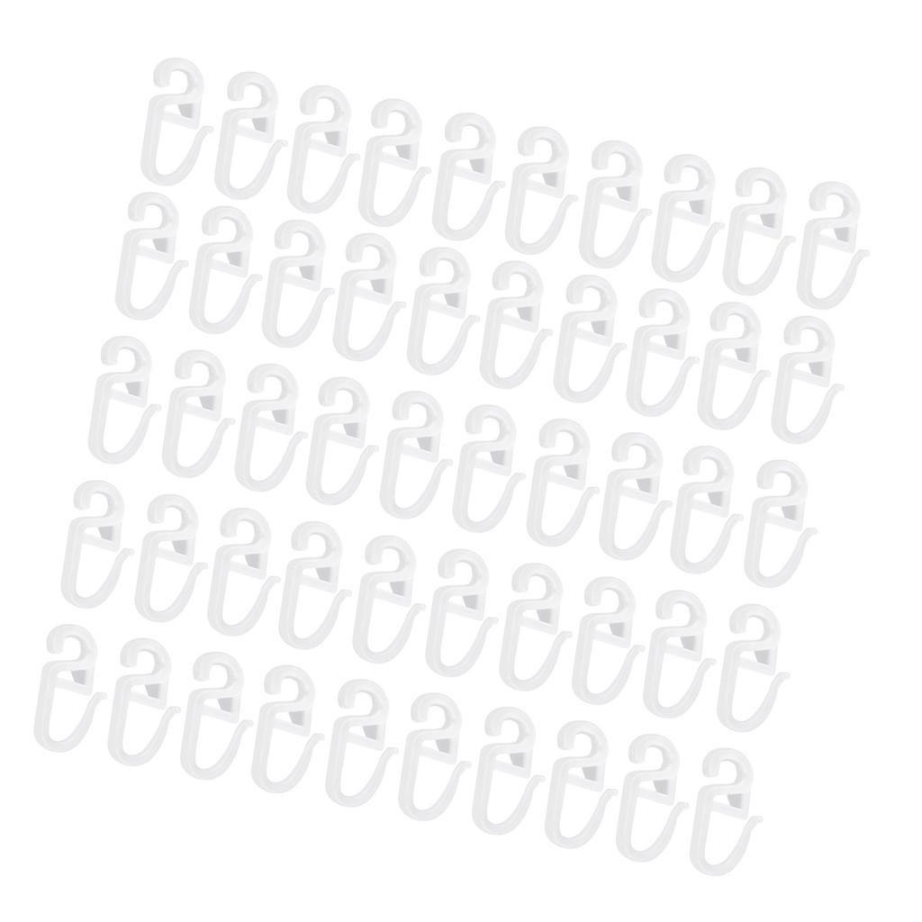 50Pcs S Shape Curtain Rails Gliders Hooks Sliders Clip Set for Easy Glides and Stability In Bedroom and Living Room
