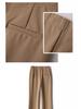 Women's High Waist Khaki Flare Pants - Slimming, Casual Drapey Style for Spring 2025