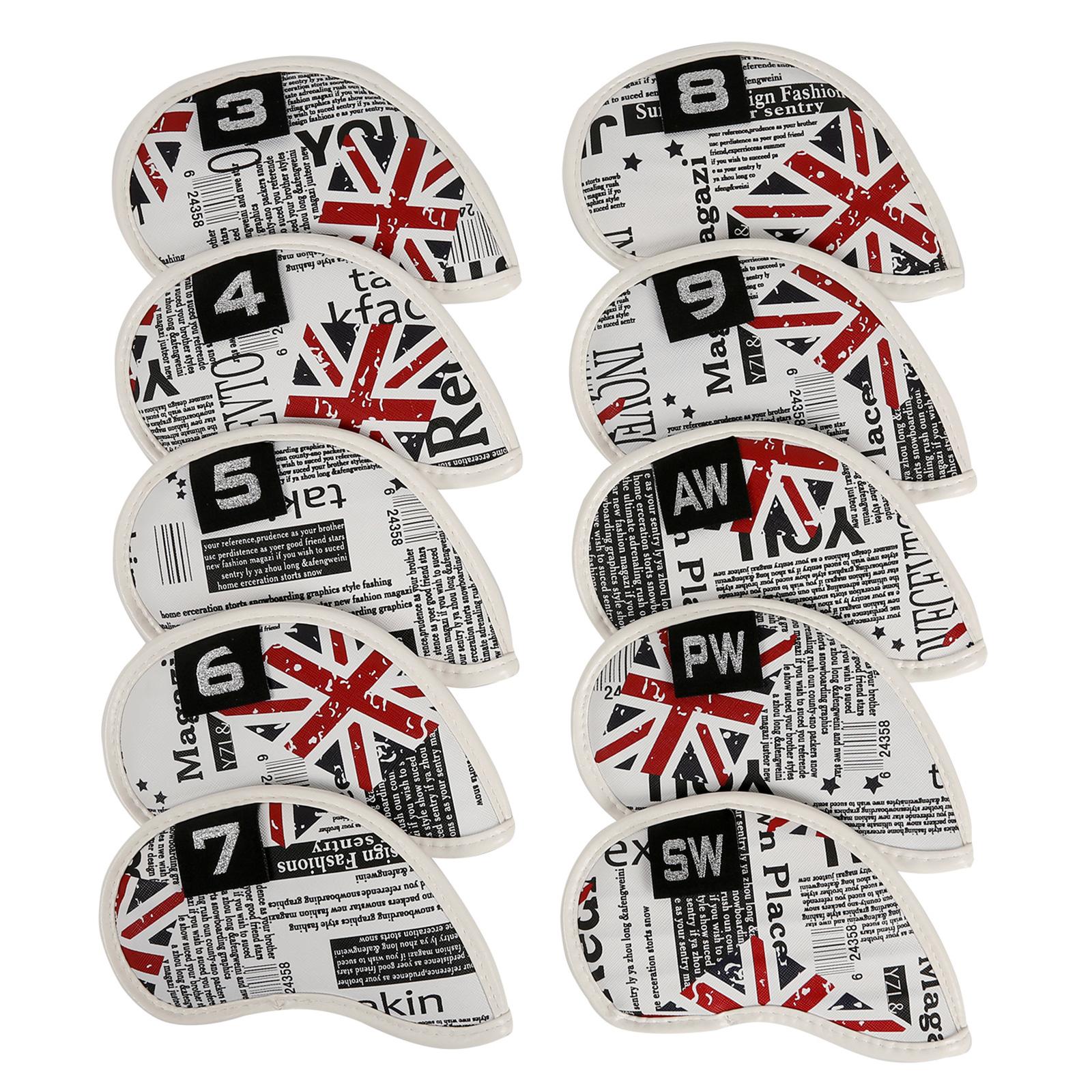 

10 шт. защитный чехол для клюшки Iron для клиньев, паттер, протектор из искусственной кожи, чехол для клюшки Iron, принадлежности для гольфа