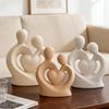 Ceramic Couple Statue Romantic for Wedding Anniversary Lover Sculpture Hugging Couple Figurine Valentine's Day TV