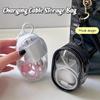 Charging Cable Storage Bag - Transparent Compact Organizer for Travel, Data Cables, Headphones & More | Mini Cord and Charger Organizer (A-Black)