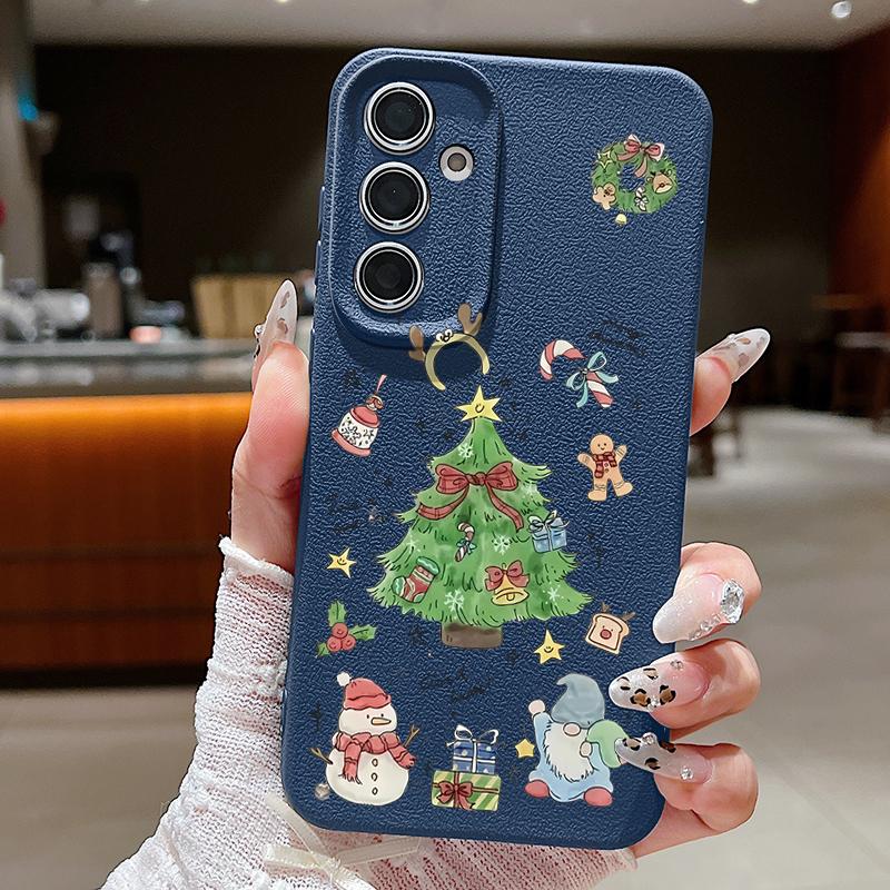 

Чехол Рождественская елка для Samsung Galaxy S25 S24 S22 Ultra S23 FE A17 A56 A36 A26 A55 A16 A15 A25 A54 5G Мягкий ТПУ чехол для телефона Samsung Galaxy A34 синий