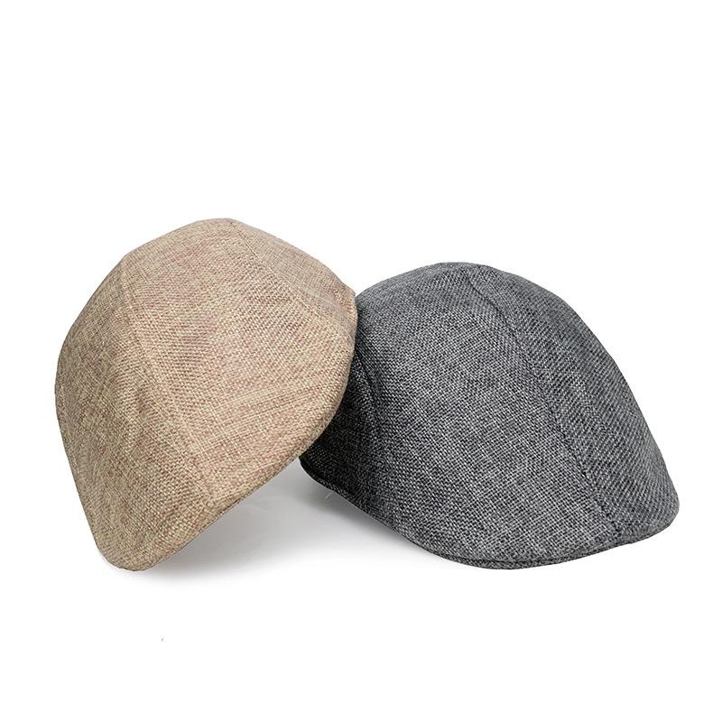 Cotton and Linen Solid Color Thin Beret Sports Hat Fashion Hat Breathable Hat Newsboy Hats Sun Hat