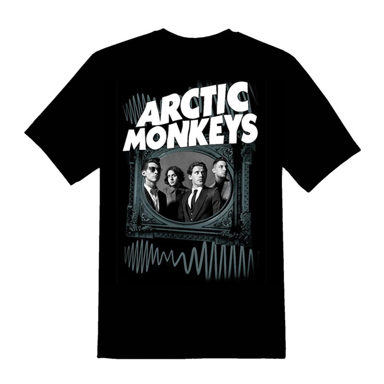 

2025 Новая винтажная футболка Arctic Monkeys с коротким рукавом, мужская и женская, свободная, норвежская, Y2k, черная, металл, рок-группа, рукав до локтя 4XL