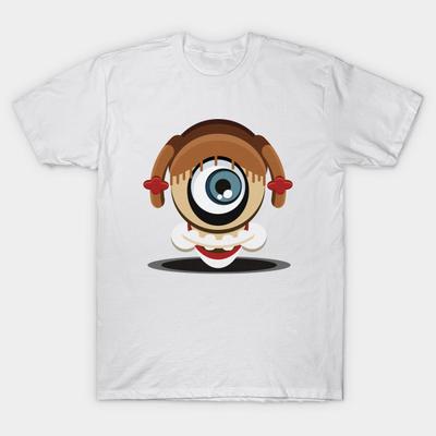 T-Shirt Damen Annabelle Abstraktes Auge Harajuku Print Kawaii T-Shirt Sommer Kurzarm Damen T-Shirt Oberteil