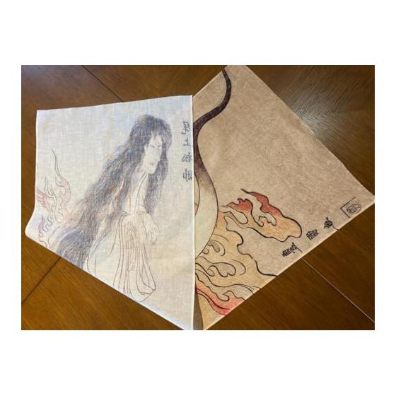 Ukiyo-e Tenugui Towel by Utagawa Toyokuni - Ghost Painting, Premium Tokka Fabric, Reactive Dye, Japanese Print