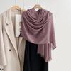 Cotton and linen scarf, fashion, literary style, solid color, linen scarf, women's air-conditioned room, shawl, and sunscreen silk scarf outside.