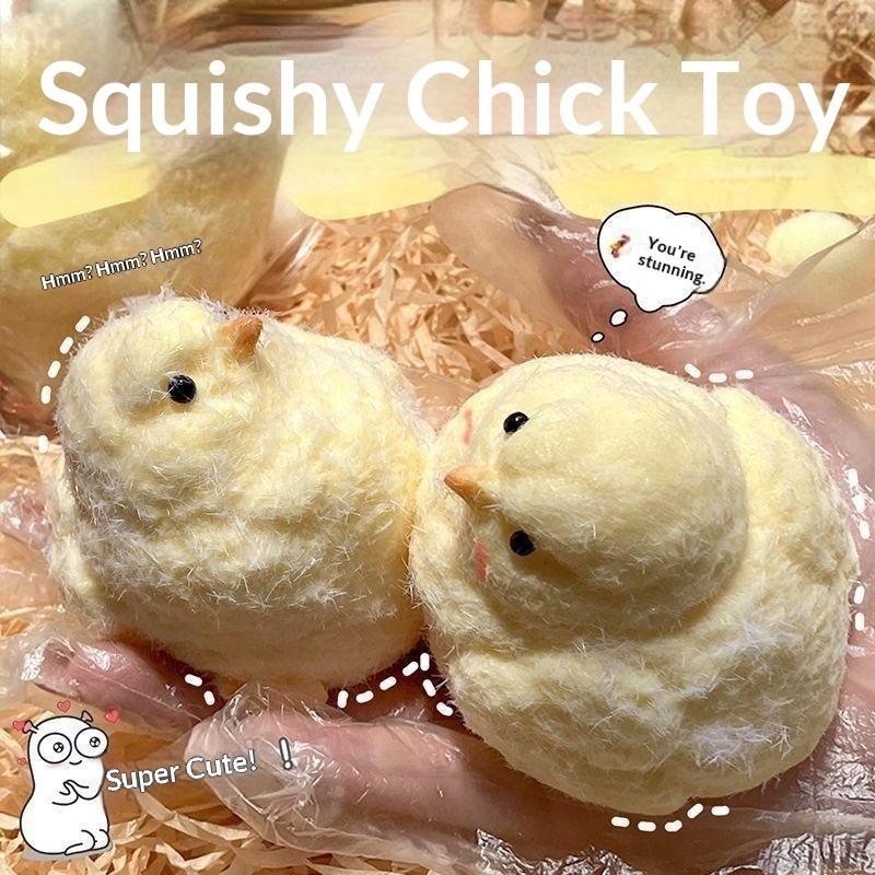 Simulation Yellow Chick Squishy Toy Food Grade Silicone Soft Handmade Water Sense Stress Relief Toy For Kids Adults