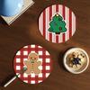 Christmas Style Coaster Heat-insulating Dining Table Mat Round Placemats Cup Pad Kitchen Accessories New Year Decoration 2026