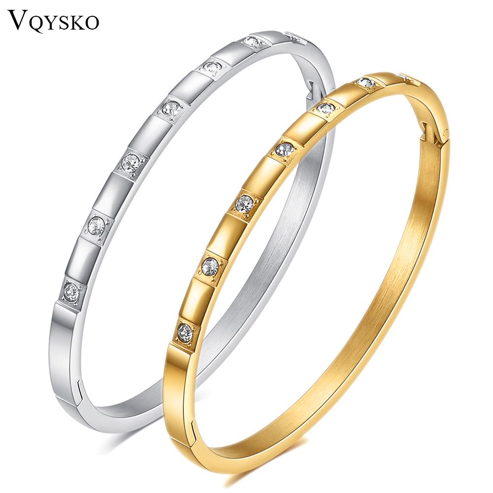 Stainless Steel Zircon Square Bracelet Buckle Bracelet Women's Jewelry Valentine's Day Gift for Her