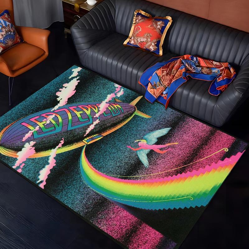 15 Size Led-Zeppelin Pattern Rug for Living Room Bathroom Mat Creative Door Mat Bedroom Home Decor Rug Decoration Maison