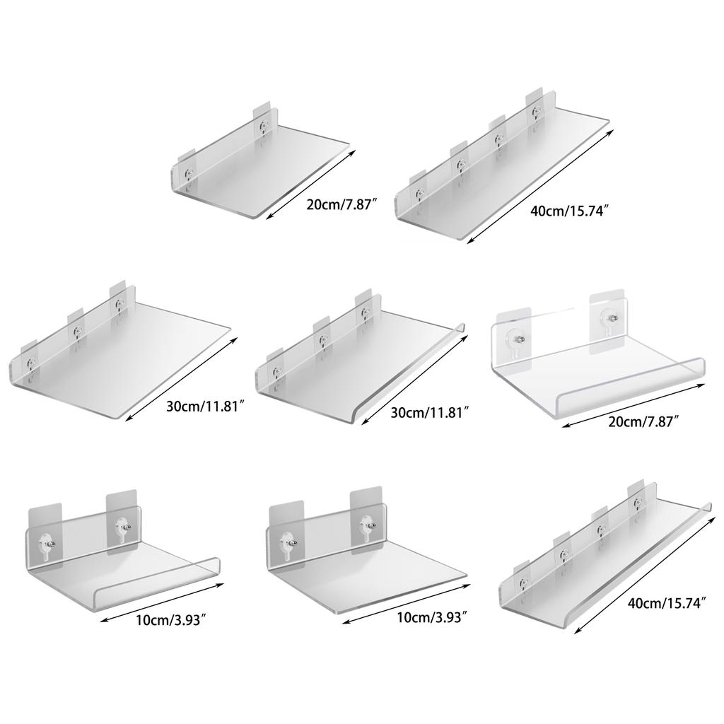 Acryl Aufbewahrungsregal Wandmontierter Organizer Transparentes Schweberegal Ohne Bohren Organisation für Badezimmer Küche