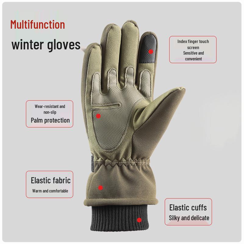 Men's Winter Motorcycle Gloves - Fleece-Lined, Windproof, and Fall-Proof for Cold Weather Riding.