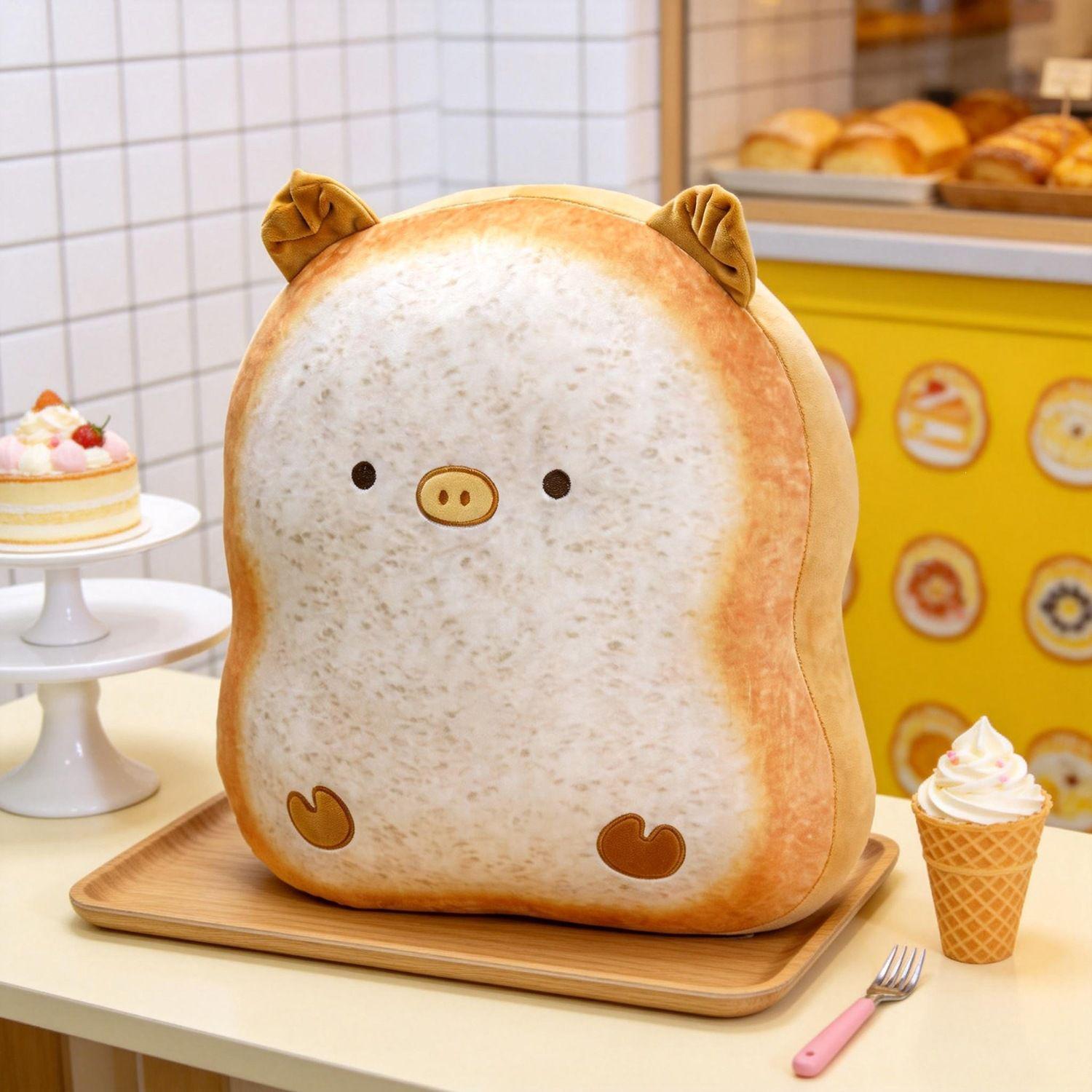 Adorable Kitten Toast Plush Pillow - Super Soft Hug Cushion & Doll 45cm