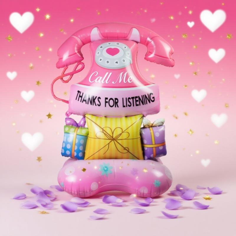 

1pc Valentine s Day base phone aluminum film balloon, very suitable for Valentine s Day festival parties, birthday party decoration