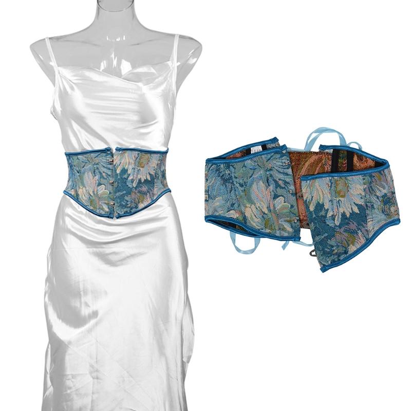 Retro Corset Oil Painting Waist Corsets Harajuku Vintage Waist Shaper Women Corsets Oil Painting Bustiers & Corset