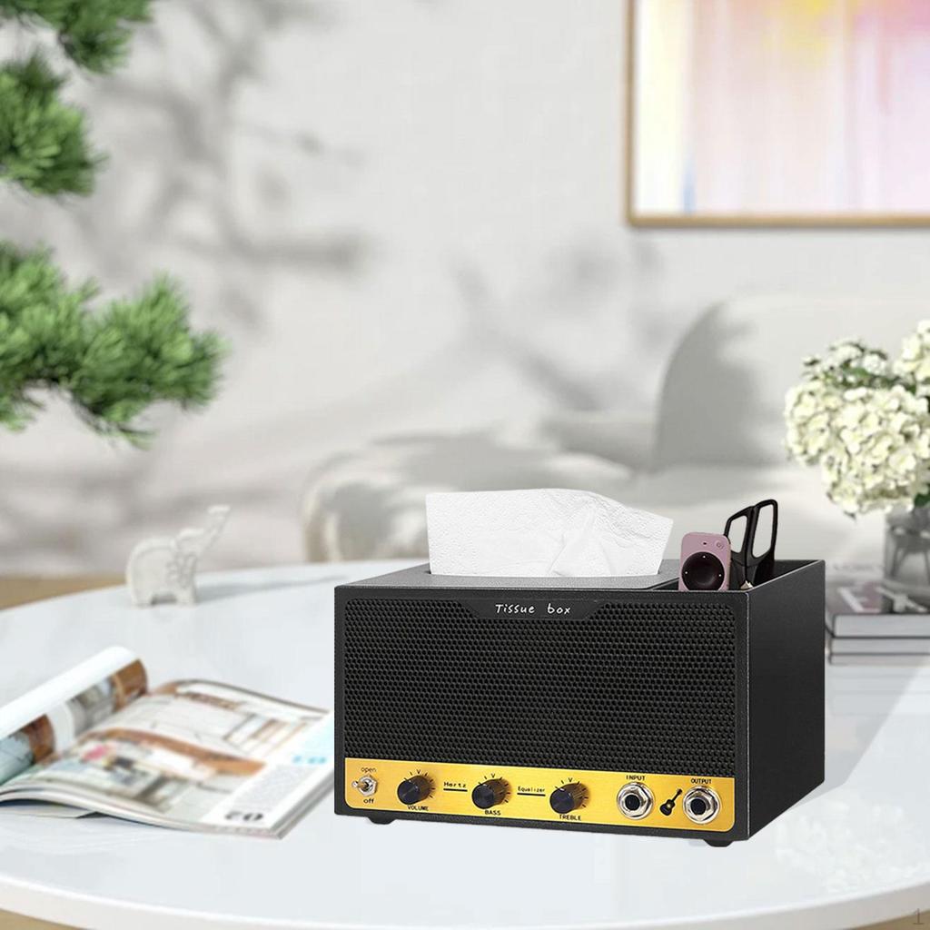 Tissue Box Cover Decorative Multifunction Guitar Picks Holder Napkin Dispenser for