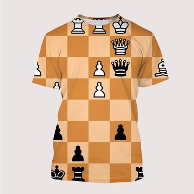 New Chess Board 3D Print T Shirt Child Fashion Oversized T-Shirts Kids Boy Girl Short Sleeve Tops Tees Tshirt Children Clothing