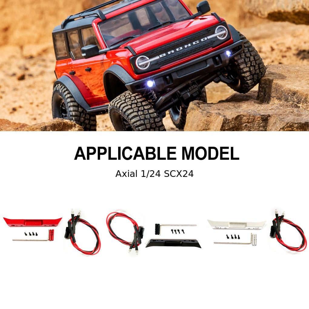 2pcs 1/24 Rear Bumper RC Upgrade Part Aluminum Alloy Wear-resistant Rc Rear Bumper For Axial SCX24 RC Car Part