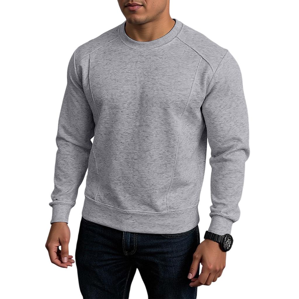 Splicing Round Neck Sweatshirt, Loose Long Sleeved T-Shirt Fashionable Top