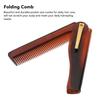 10pcs Brown Folding Pocket Comb Gold Buckle Handmade Comb Portable Fine Tooth Comb  For Men