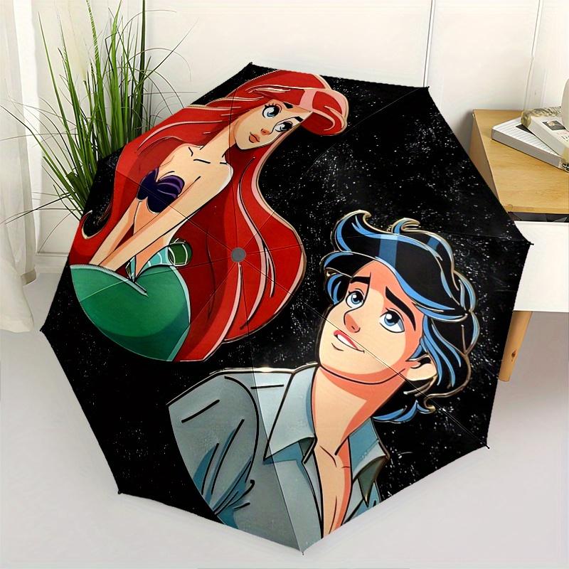 

Mermaid,Prince Automatic Folding Umbrella Simple 8 Rib Design, Bright Cartoon Pattern, Durable Iron Frame, Suitable For Travel, Outdoor, B