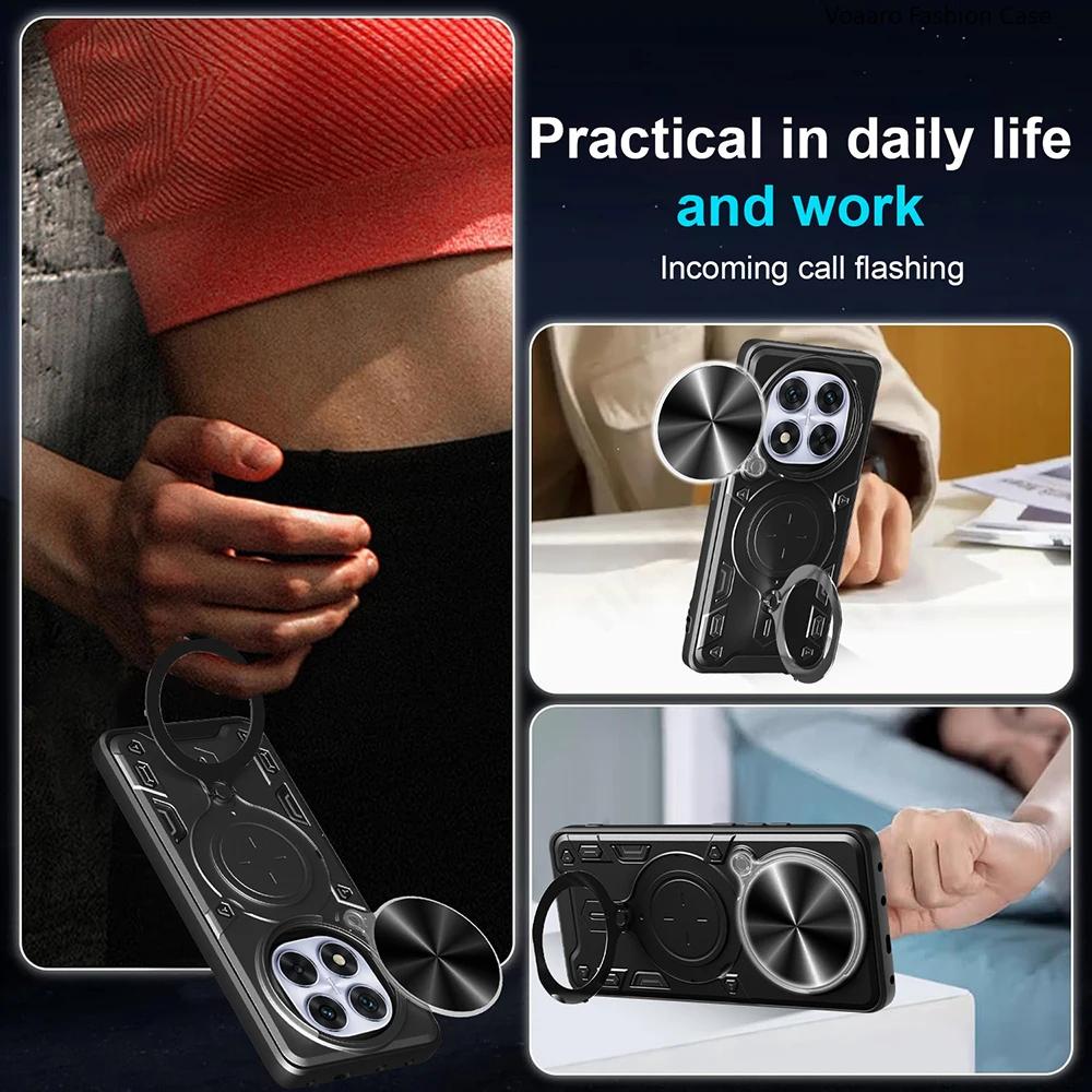 Slide Lens Armor Funda for Redmi Note 14 Pro 5G China Case for Xiaomi Redmi Note 14 Pro 5G Case Magnetic Ring Stand Cover
