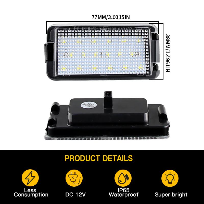 2pcs LIGHT Number License Plate Lights For Seat Altea 2004-2009 Arosa 1997-2004 Facelift Cordoba MK1 (6K) Facelift 1999-2002