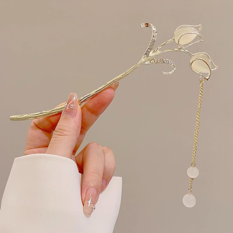 Luxusní retro čínská sponka do vlasů s třásněmi pro ženy - Všestranná slitinová spona do vlasů pro elegantní drdoly